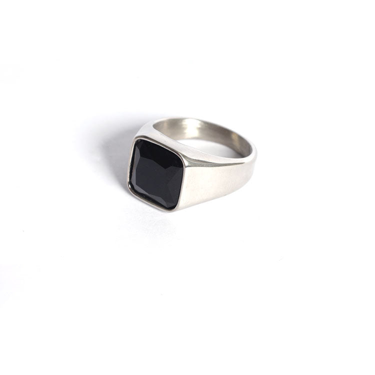 Onyx Square Signet Ring