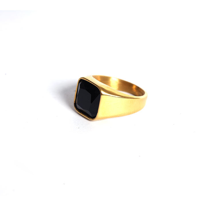 Onyx Gold Signet Ring