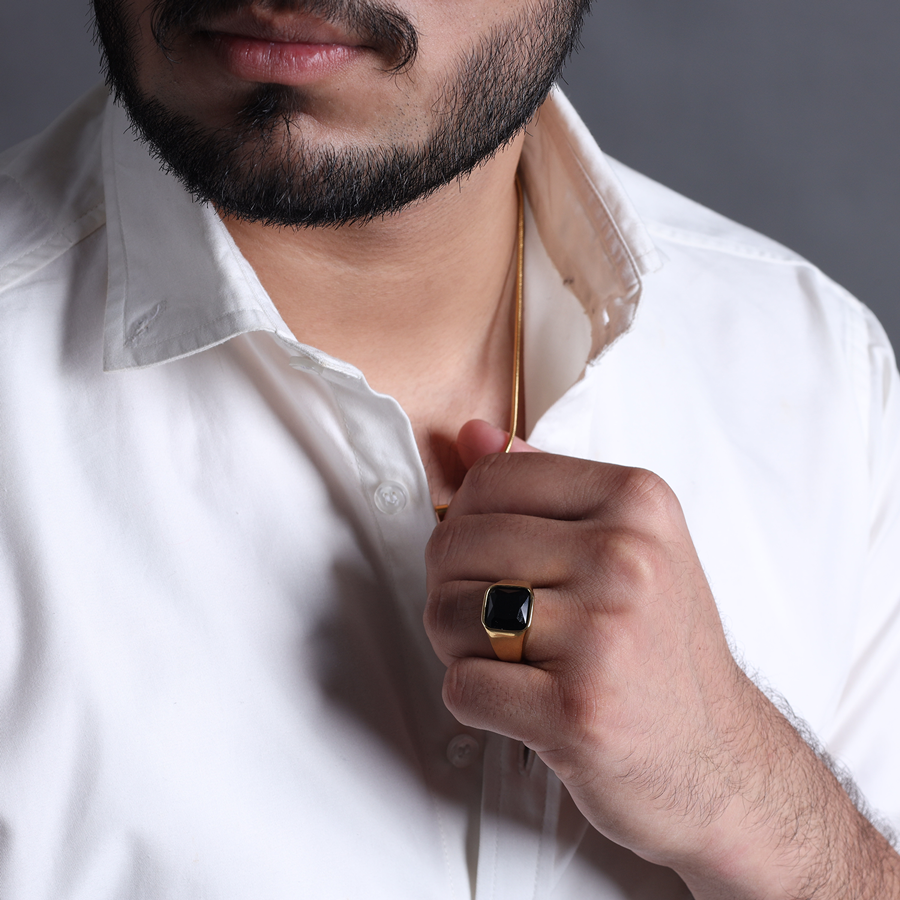 Onyx Gold Signet Ring